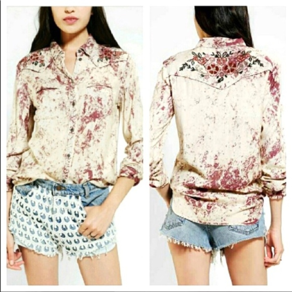 UO Dyed Embroidered Top